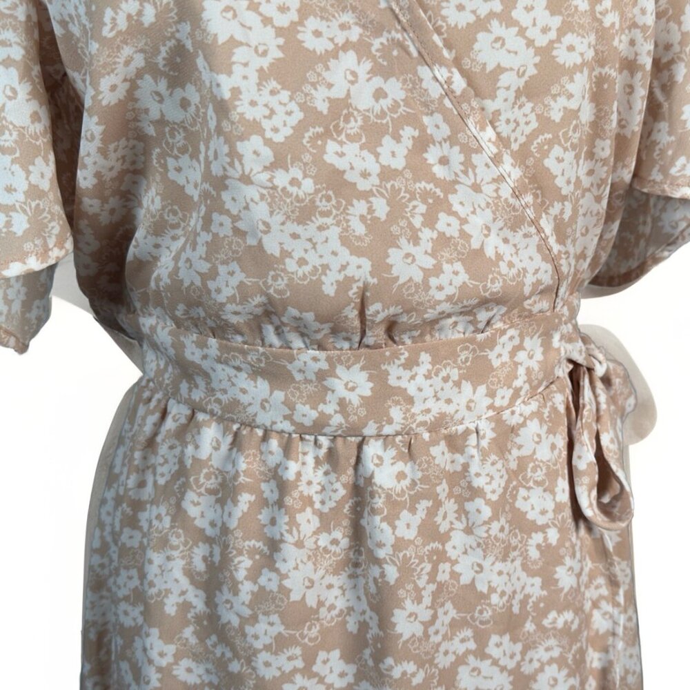 (S) SIENNA SKY Off-Shoulder w/ Straps V-Neck Faux Wrap Dress - Picture 8 of 13